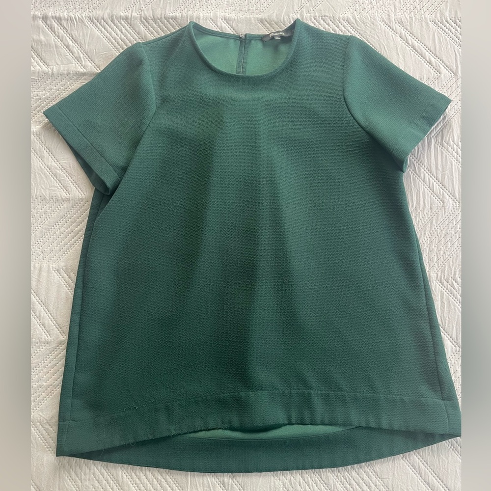 Madewell Green Short Sleeve Blouse